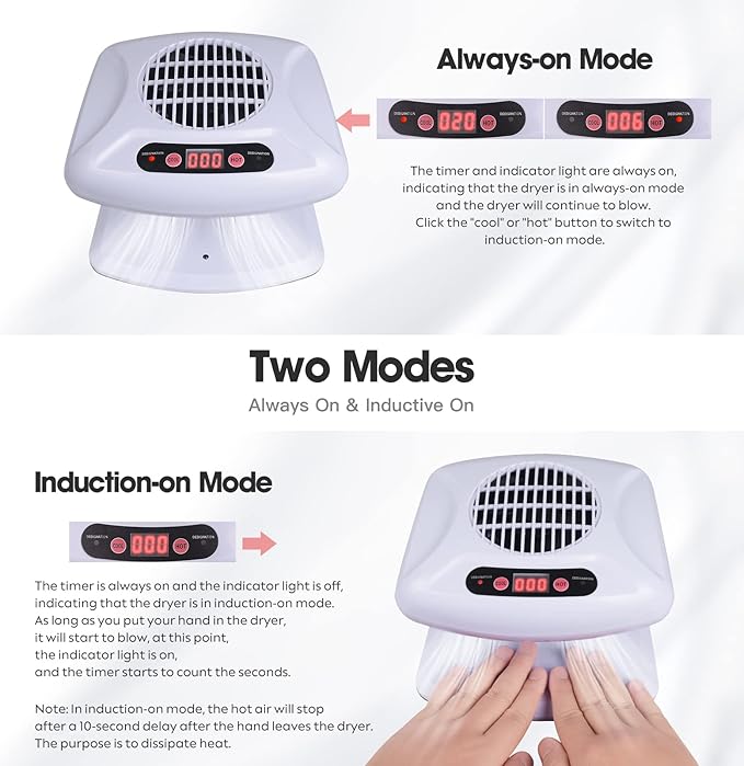 Air nail dryer with automatic