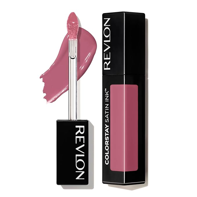 Revlon Liquid Lipstick, Face Makeup, ColorStay Satin Ink, Longwear Rich Lip Colors, Formulated with Black Currant Seed Oil, 008 Mauvey, Darling, 0.17 Fl Oz