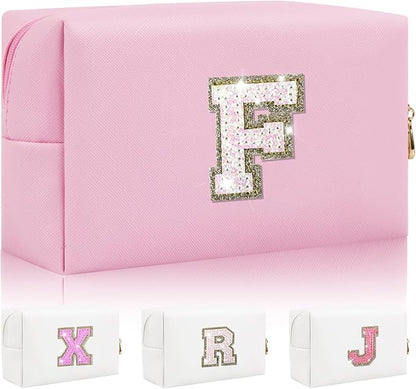 Personalized initial letter makeup bag,