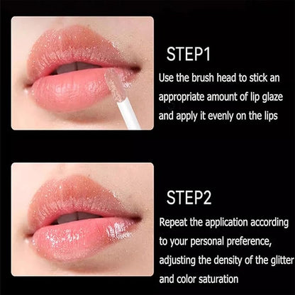 5 Colors Shimmery Glitter Lip Gloss Liquid Lipstick Set, Plumping Hydrating Lip Glow Oil, High Shine Sparkling Color Lipstick Makeup