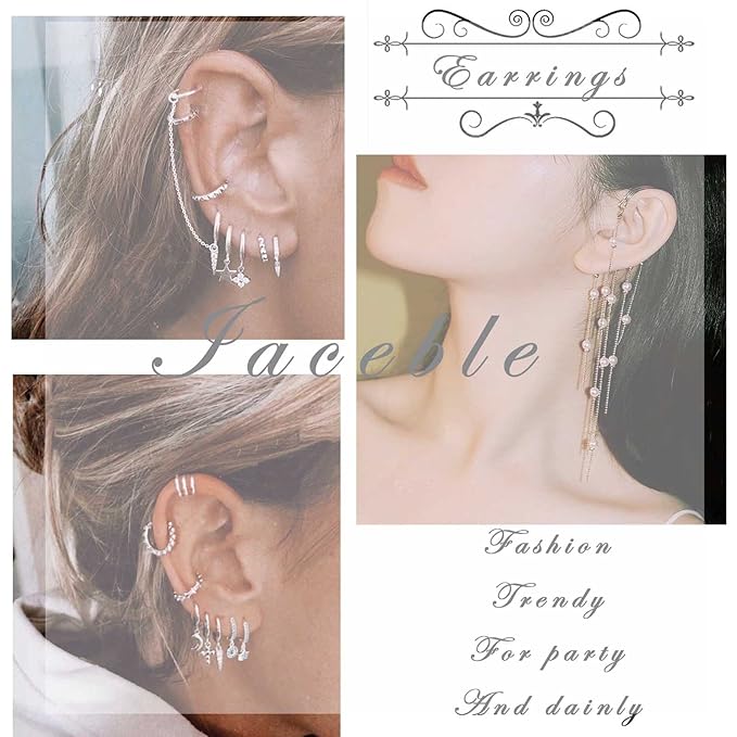 Boho Silver Cat Earrings Cat Ear