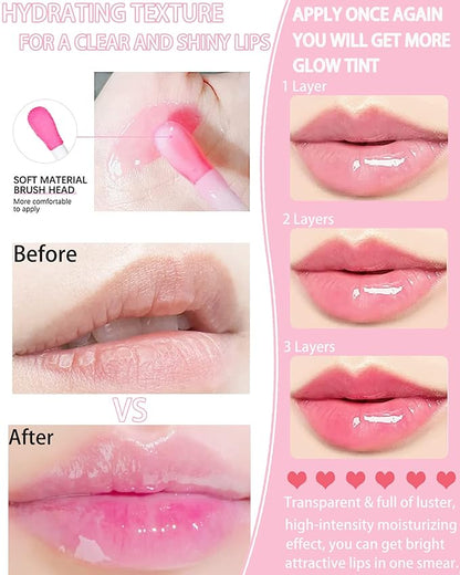 Hydrating Plumping Lip Glow Oil,Shine Tinted Gift