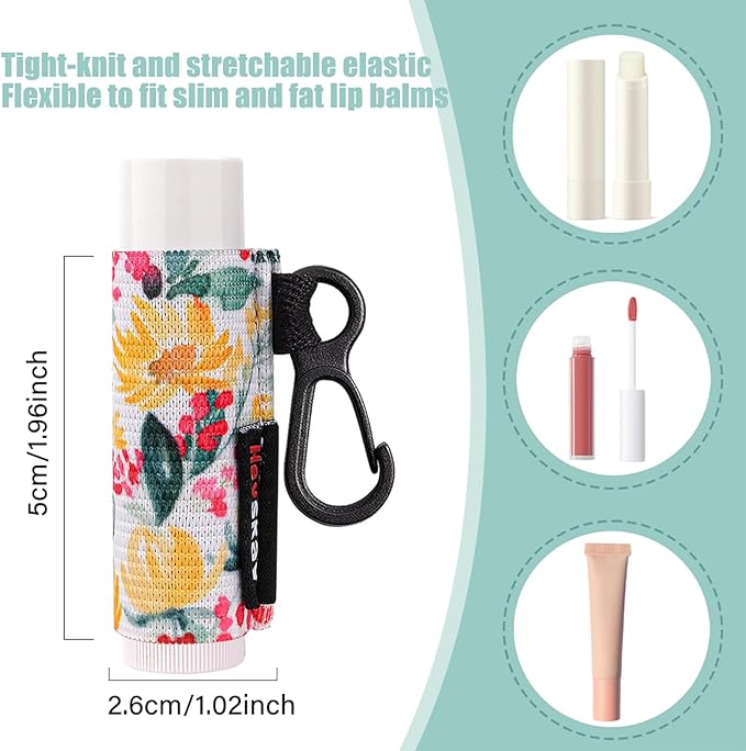 HEYSKAY Lip Balm Holder Keychain Compact Clip O