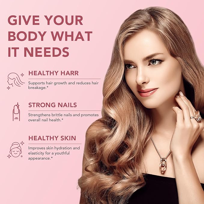 Hair Skin and Nails Vitamins & Brain Supplements for Memory & Focus