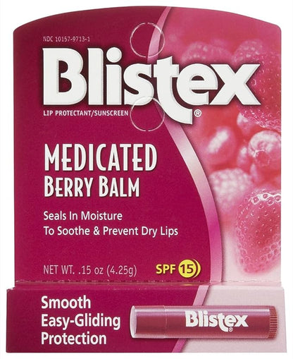 Blistex Medicated Berry Lip Balm, 3