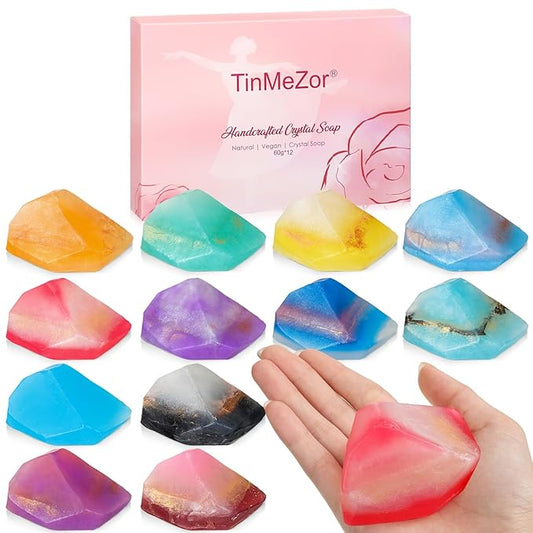 Loopeer 12 Pieces Gemstone Soap