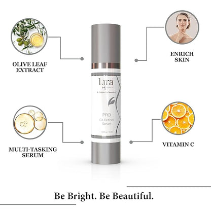 Lira Clinical PRO C4 Retinol Serum - Face Serum with Plant Stem Cells - Vitamin C Brightening Serum with Licorice and Olive Extract - 1.69 Ounce
