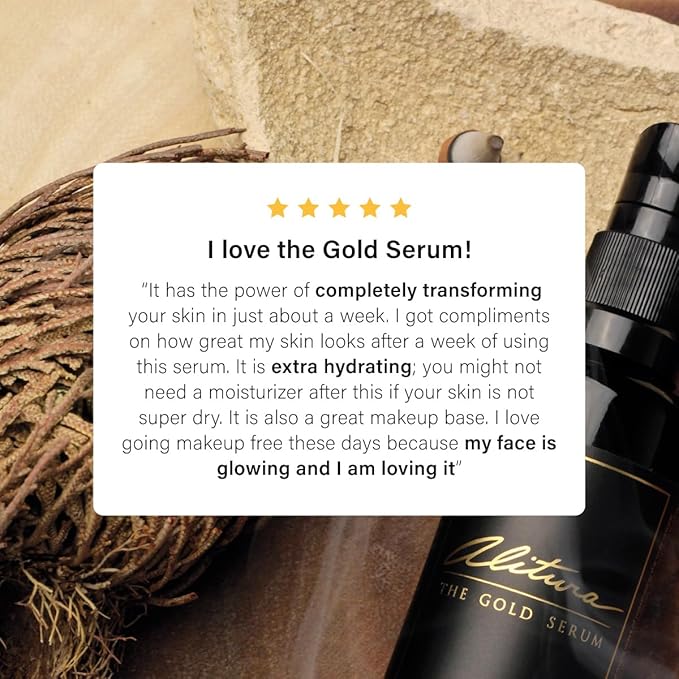 Alitura Gold Serum for Face – Face Serum for Women & Men to Reduce Fine Lines and Wrinkles – Anti Aging Serum for Radiant-Looking Skin – Vitamin A & Marine Collagen Facial Serum (50 ml)