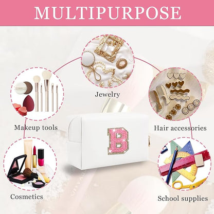 Personalized initial letter makeup bag,
