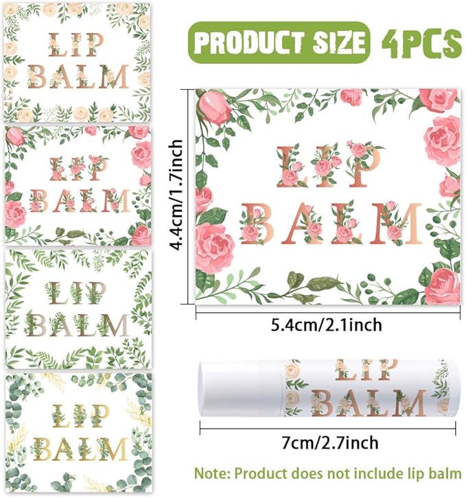 OLYCRAFT 100Pcs Self-Adhesive Lip Balm Tag Wrapping