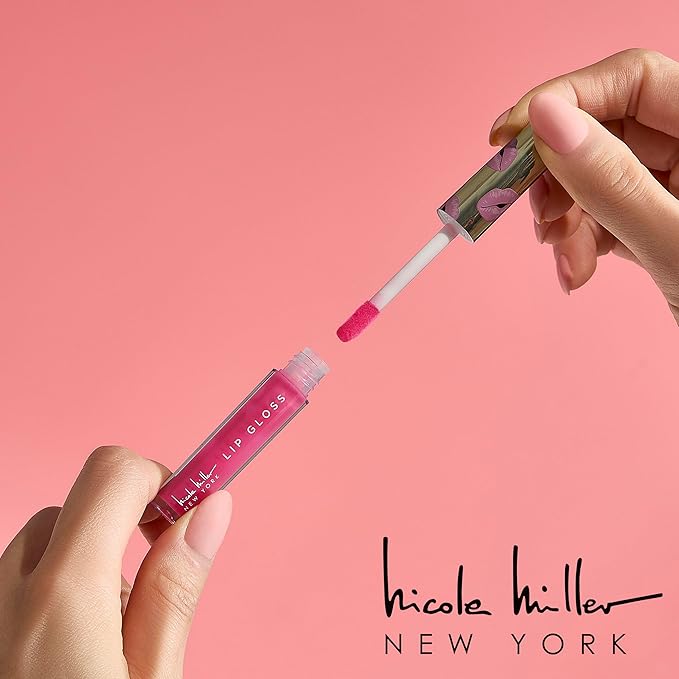 Nicole Miller Lip Gloss Collection, 4 Count (Pack of 1), Better Not Pout Nude