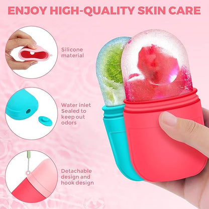 2PCS Ice Roller Mold For Face,Eyes & Neck, Your Natural Glow,Brighten Your Skin,Reduce Acne & Fine Lines,Shrink Pores,Lubricate Skin,Reusable Facial Treatment,Tightens & Tones Skin,De-Puff Eye…