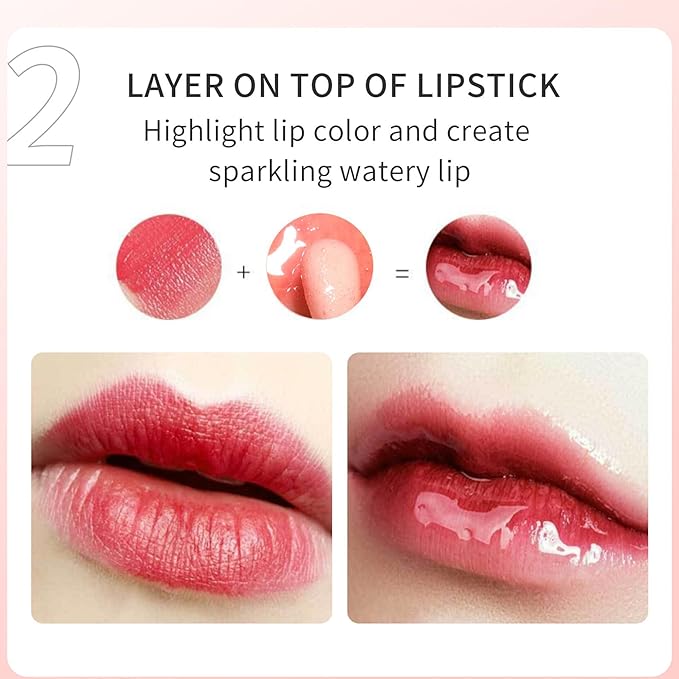 MAEPEOR Hydrating Lip Glow Oil 10 Colors Moisturizing Lip Oil Gloss Non-sticky Transparent Lip Gloss Long Lasting Nourishing Tinted Lip Balm with Big Brush Head (IColors 07)