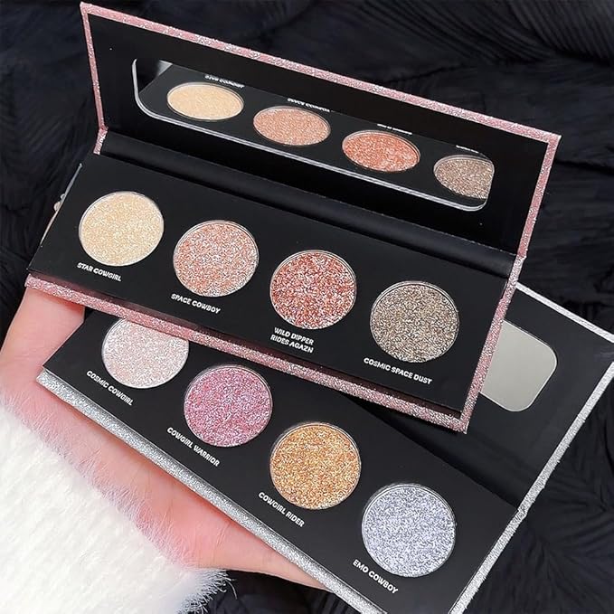 4 Colors Highlight Pink-Purple Eyeshadow Palette, SHANY Cosmetics