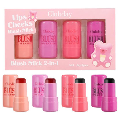 4 Color Milk Jelly Blush Stick, Cooling Water Cruelty Free.