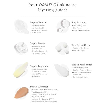 DRMTLGY Lactic Acid 12% Refining Serum for Face - AHA & PHA Exfoliating Face Serum - Dark Spot Serum with Brightening Licorice Root Extract, 1oz