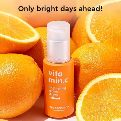 The Face Shop Vitamin C Skin Brightening Serum - Brighten Complexion, Fade Dark Spots, Improve Dull & Uneven Skin Tone - Vitamin C Face Serum, Hyaluronic Acid, Niacinamide Serum - Korean Skin Care