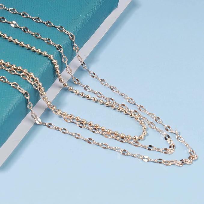 Boho Layered Necklace Choker Gold Lace