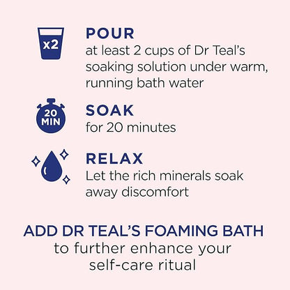 Dr Teal's Epsom Salt Magnesium Soak, Restore & Replenish with Pink Himalayan Salt, 3 lbs