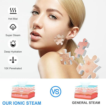 JOSTZHXIN Facial Steamer Nano Ionic Face Steamer with Extendable Arm,Portable Facial Steamer 360°Rotating Nozzle Esthetician Steamer for Personal Care at Home or Salon