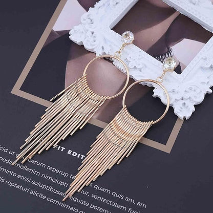 Boho Circle Bar Drop Earrings Hollow