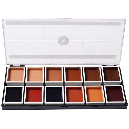 12 Color Dark Flesh Tone Alcohol Activated Makeup