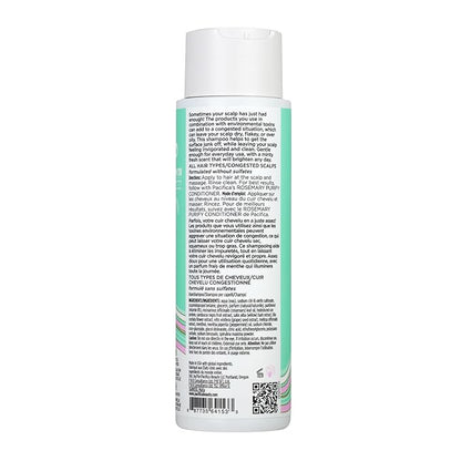 Pacifica Clarifying Shampoo – Rosemary Purify Invigorating Shampoo w/Soothing Mint for Detoxing Hair & Scalp Build-Up, Sulfate & Silicone Free - Vegan & Cruelty-Free Dermatologist Tested