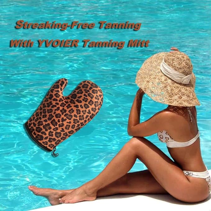 Bronzing Mitt | Streak-Free Applicator for At Home Self Tanning | Sunless Leopard Glove | 1 pack