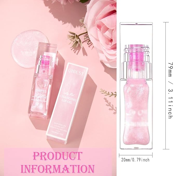 Magic Color Changing Lip Oil, Cosmetics Color Changing Lip Oil, Warm Change Hydrating Lip Gloss, Long Lasting Shimmery Lip Glow Oil, Moisturizing Non-sticky Fresh Texture Lip Oil (Set I, 2)