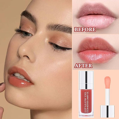 Lip Glow Oil,Clear Plumping Lip Oil Waterproof Glow