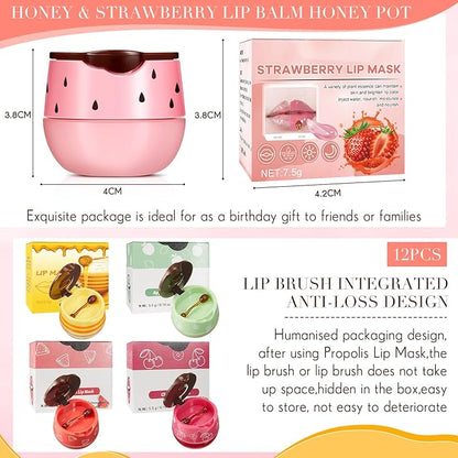 12 Pcs Bee Lip Balm Honey