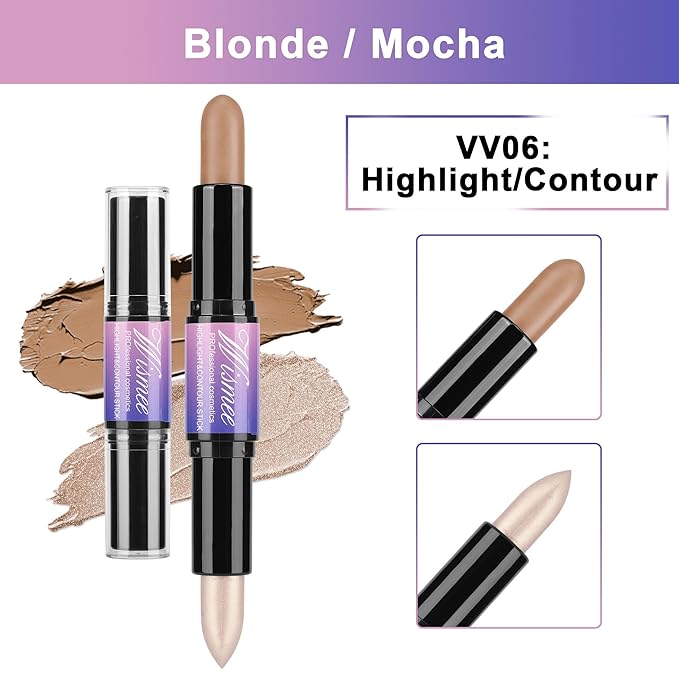 Dual-Ended Highlight & Contour Stick, Shimmer Cream Powder