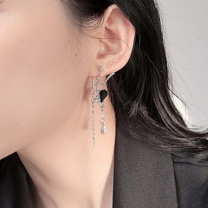 Gothic Spider Web Drop Earrings Teardrop
