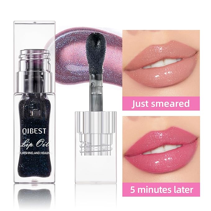 Magic Color Changing Lip Oil, Cosmetics Color Changing Lip Oil, Warm Change Hydrating Lip Gloss, Long Lasting Shimmery Lip Glow Oil, Moisturizing Non-sticky Fresh Texture Lip Oil (Set E, 1)