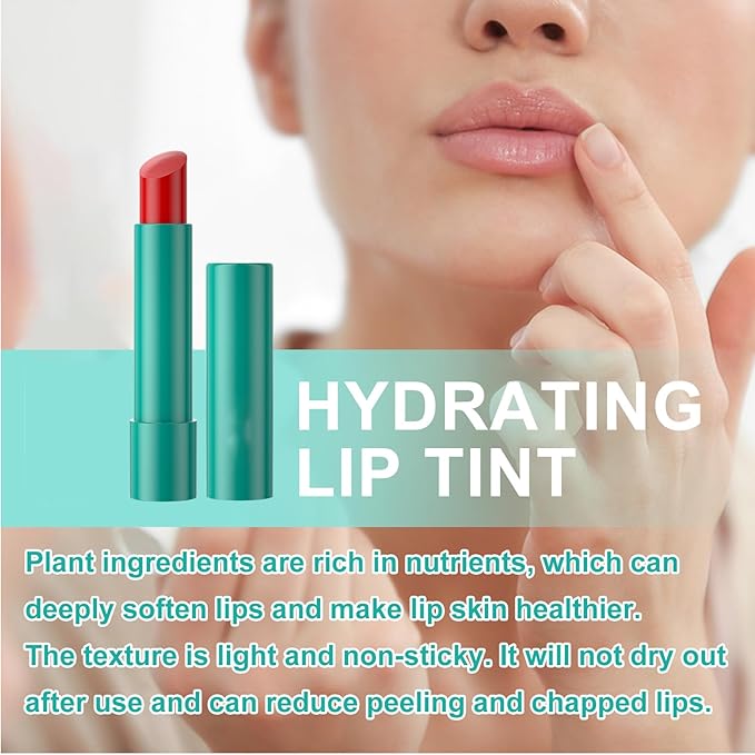 4Pcs Lip Tint Hydrating,Natural Ingredients Watery Lip Gloss,Hydrating Tinted Lip Balm, Long-lasting Powerful Moisturizing Lipstick for Women and Girls (4Pcs, A)
