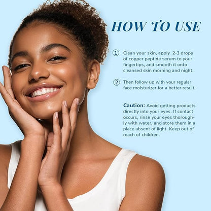 ANAI RUI Copper Peptides Serum for Face -Copper Peptide Face Serum + Hyaluronic Acid - Reduces Fine Lines & Wrinkles, Plumping and Radiant Skin, 1.fl.Oz