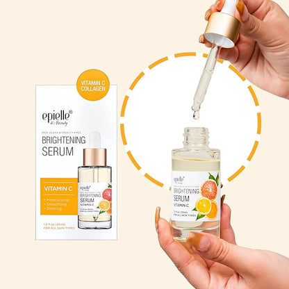 Epielle Hydrating Hyaluronic Acid Serum with Vitamin C - 100% Vegan and Cruelty-Free - For Normal Skin Types