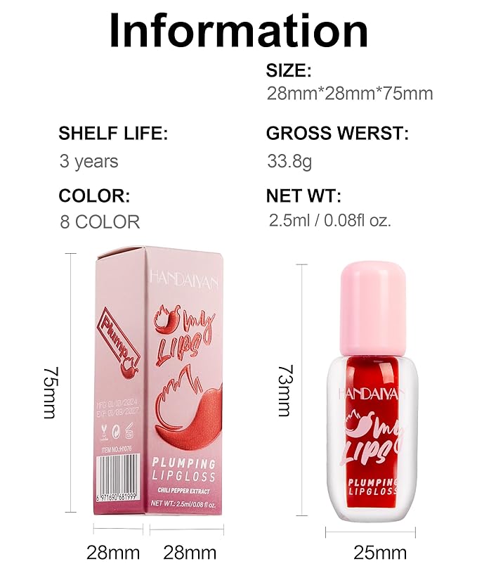 Mirror Lip Gloss Plumper Glossy Lip Lipstick, Lifter Gloss