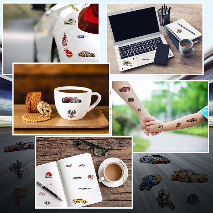 CCINEE 12 Sheets Truck Temporary Tattoos for Kids,87 Classroom Rewards