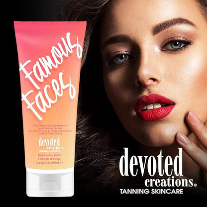 Devoted Creations Famous Faces Skin Perfecting Hypoallergenic Facial Tanning Lotion, 3.4 Fl. Oz.