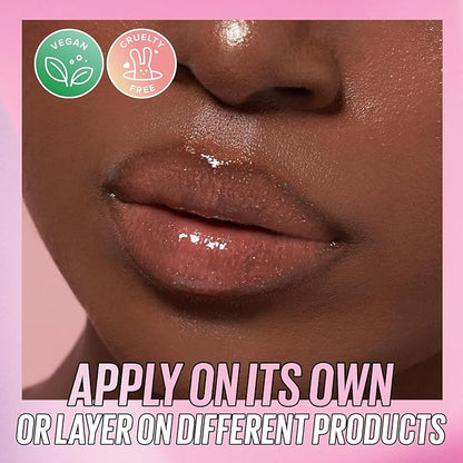 Kaja Lip Gloss - Gloss Shot | with Jojoba Oil, Tinted Shimmer, Hydrating, Non-sticky, Juicy, Nude, Plumper Looking Lips, 03 Honey Drizzle, 0.14 Fl Oz