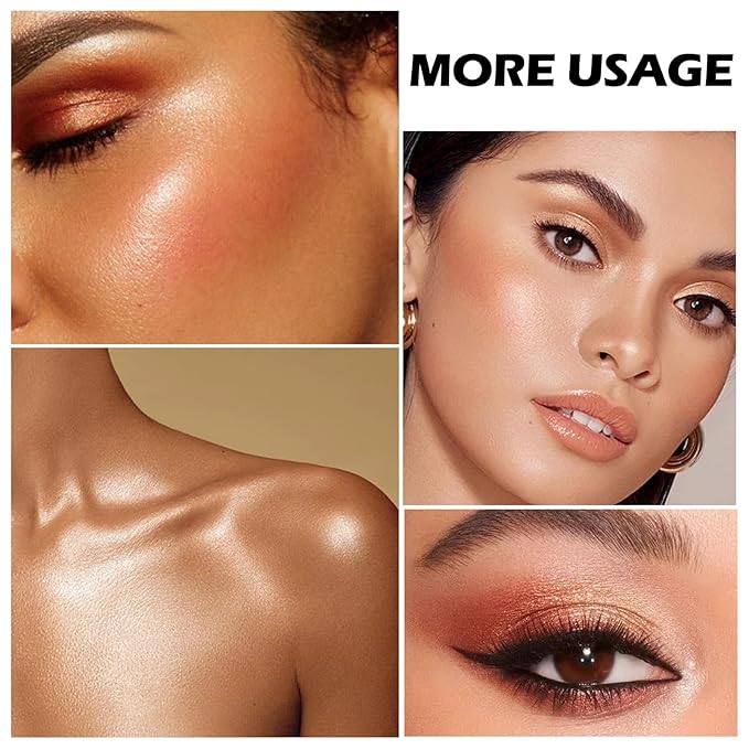 Boobeen Blush and Highlighter Palette- 4-color Metallic Shimmer