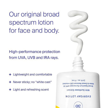 Supergoop! PLAY Everyday SPF 30 Lotion, 5.5 oz - Broad Spectrum Sunscreen for Sensitive Skin - Water & Sweat Resistant Body & Face Sunscreen - Clean Ingredients - Great for Active Days