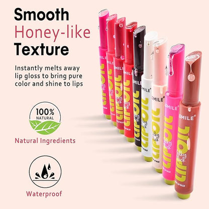 Click Lip Gloss Pen For Women Plumping Lip Stain Color Changing Waterproof Long Lasting Jelly Tinted Lip Balm Hydrating Lip Oil For Dry Lips （07 08 09）