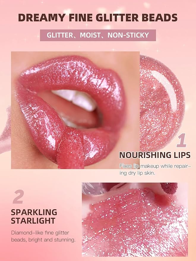 Shimmer Coating Tint Liquid Lipstick, Pink Moisturizing Pearl Coating