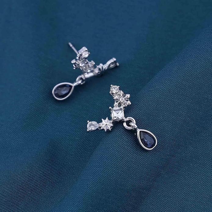 Vintage Teardrop Sapphire Earrings Crystal Climber
