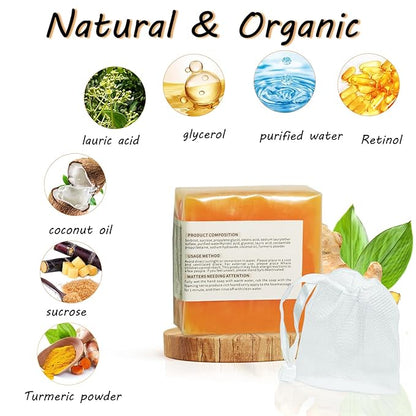 3Packs Turmeric Soap Bar, Organic Tumeric