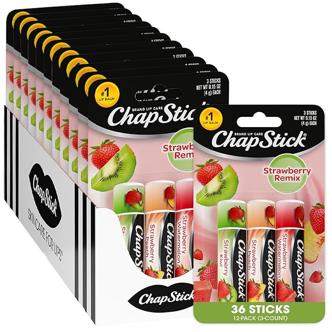 ChapStick Lip Moisturizer, Strawberry Remix 3-Packs Oz