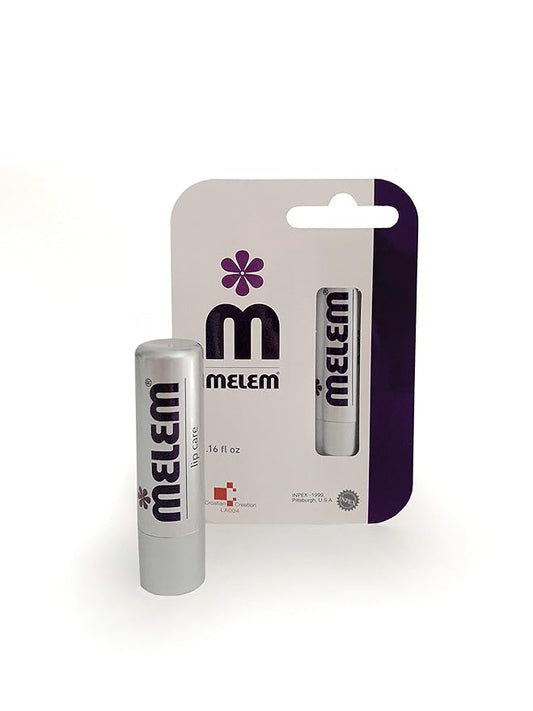 Melem Lip Balm with Lanolin, Moisturizing, Silver