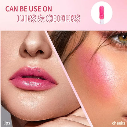 Color Changing Lip Gloss, Pink Magic Mood Lipstick Hydrating Lip Glow Oil Lip Tint Lip Inks Stain Lip Balm Not Greasy Transparent Plumping Lip Serum for Women Girls Lip Care Products